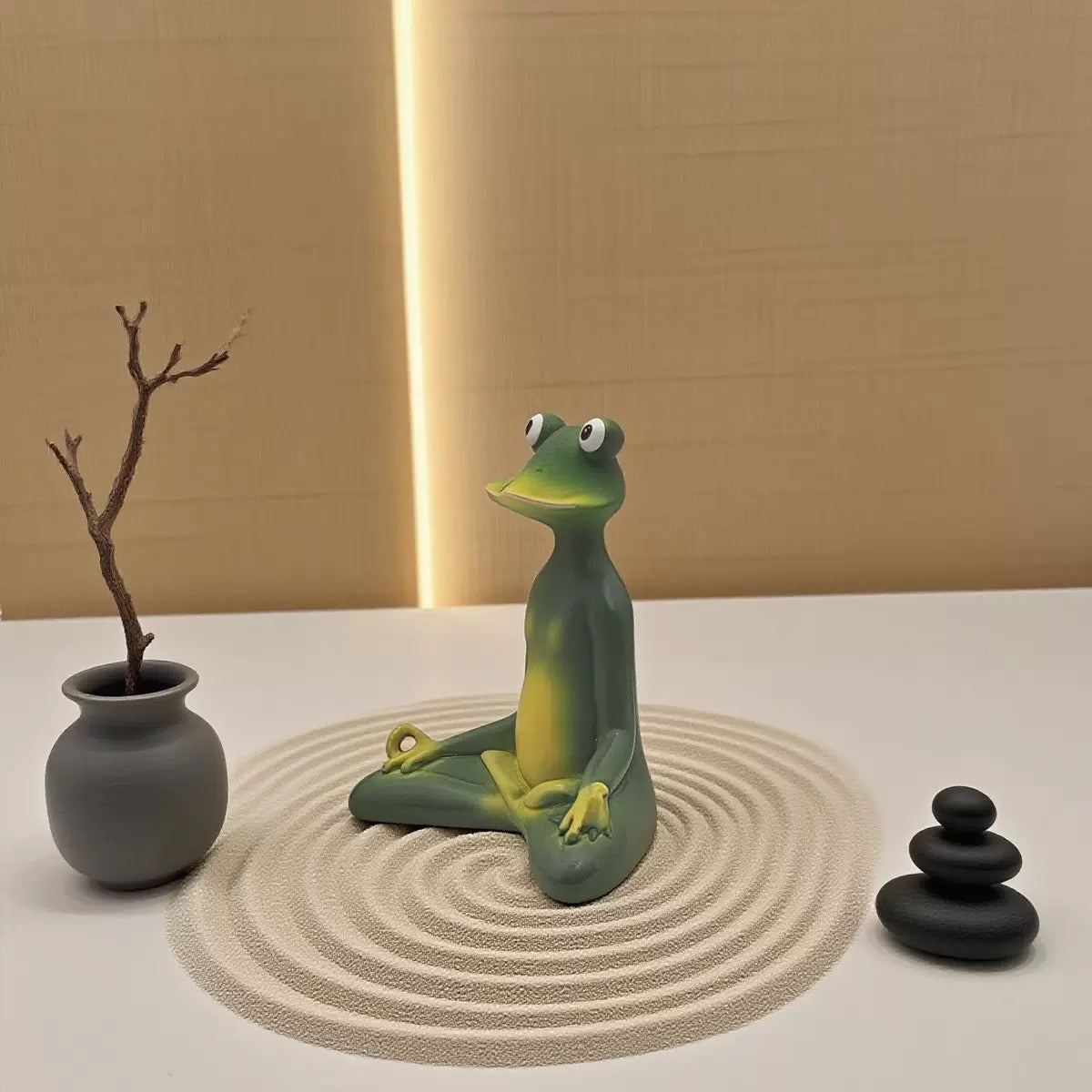 Cross-Border Hot Zen Home Decor | Meditation Yoga Frog Statue, Creative佛系 (Zen) Animal Ornament, Nordic-Style Desktop Decor & Gift