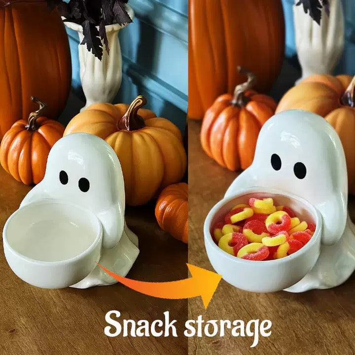 Halloween Bestseller | Cute Ghost Ceramic Candle Holder, Creative Home Aromatherapy Decor, Festival Gift for Cross-Border Sales