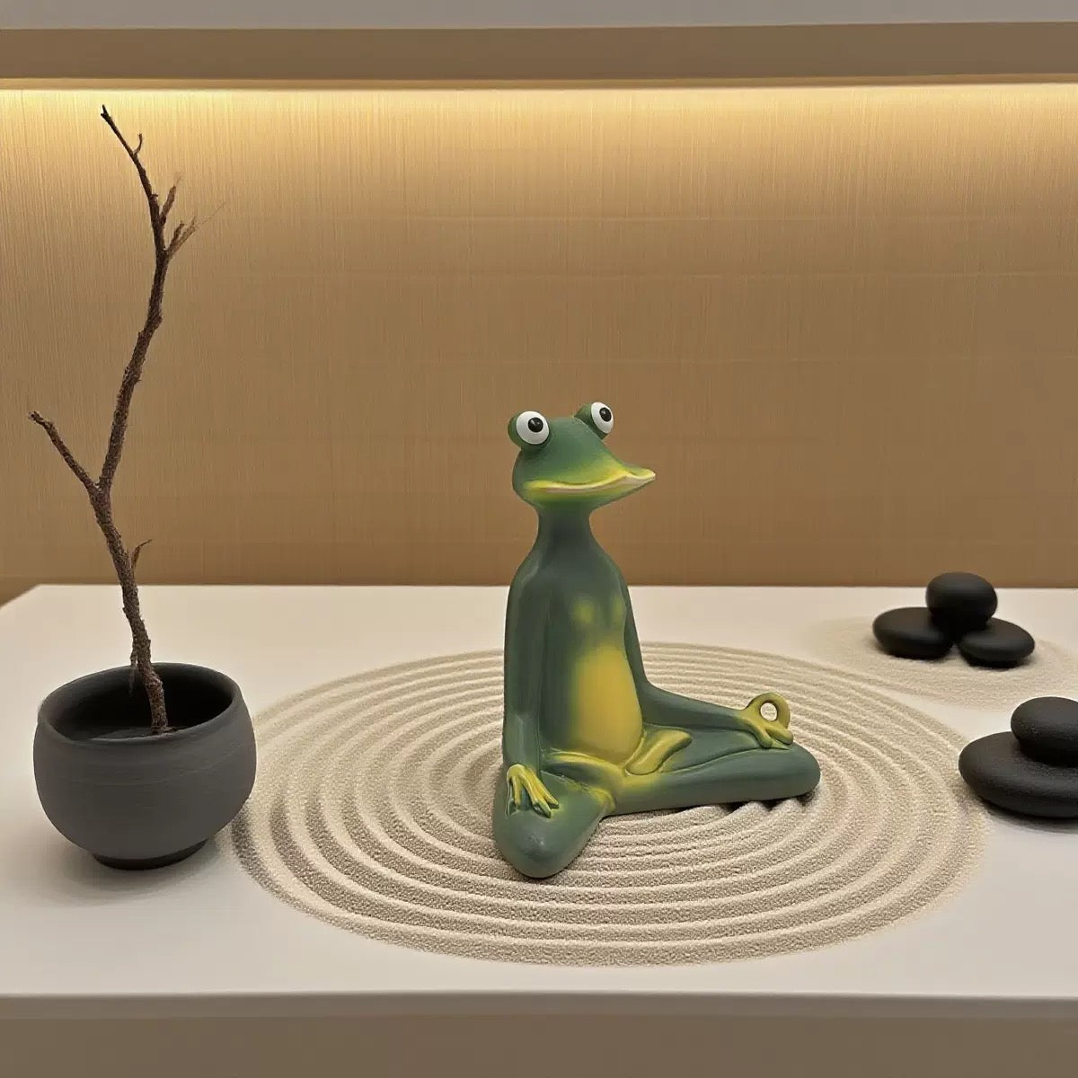 Cross-Border Hot Zen Home Decor | Meditation Yoga Frog Statue, Creative佛系 (Zen) Animal Ornament, Nordic-Style Desktop Decor & Gift