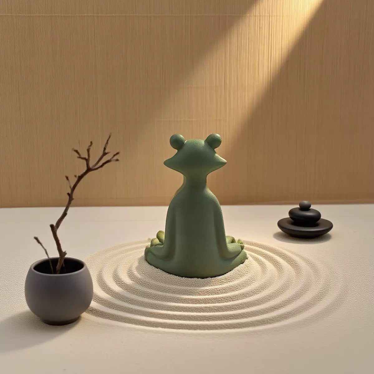 Cross-Border Hot Zen Home Decor | Meditation Yoga Frog Statue, Creative佛系 (Zen) Animal Ornament, Nordic-Style Desktop Decor & Gift