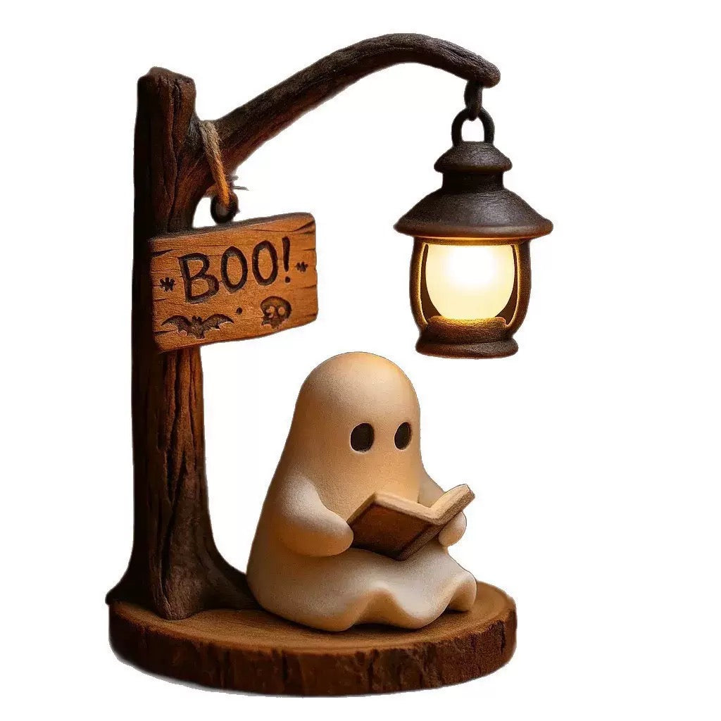Halloween Hot Item | Retro Ghost Reading Lamp with BOO Sign, Creative Festival Ambient Light, Cross-Border Bestseller