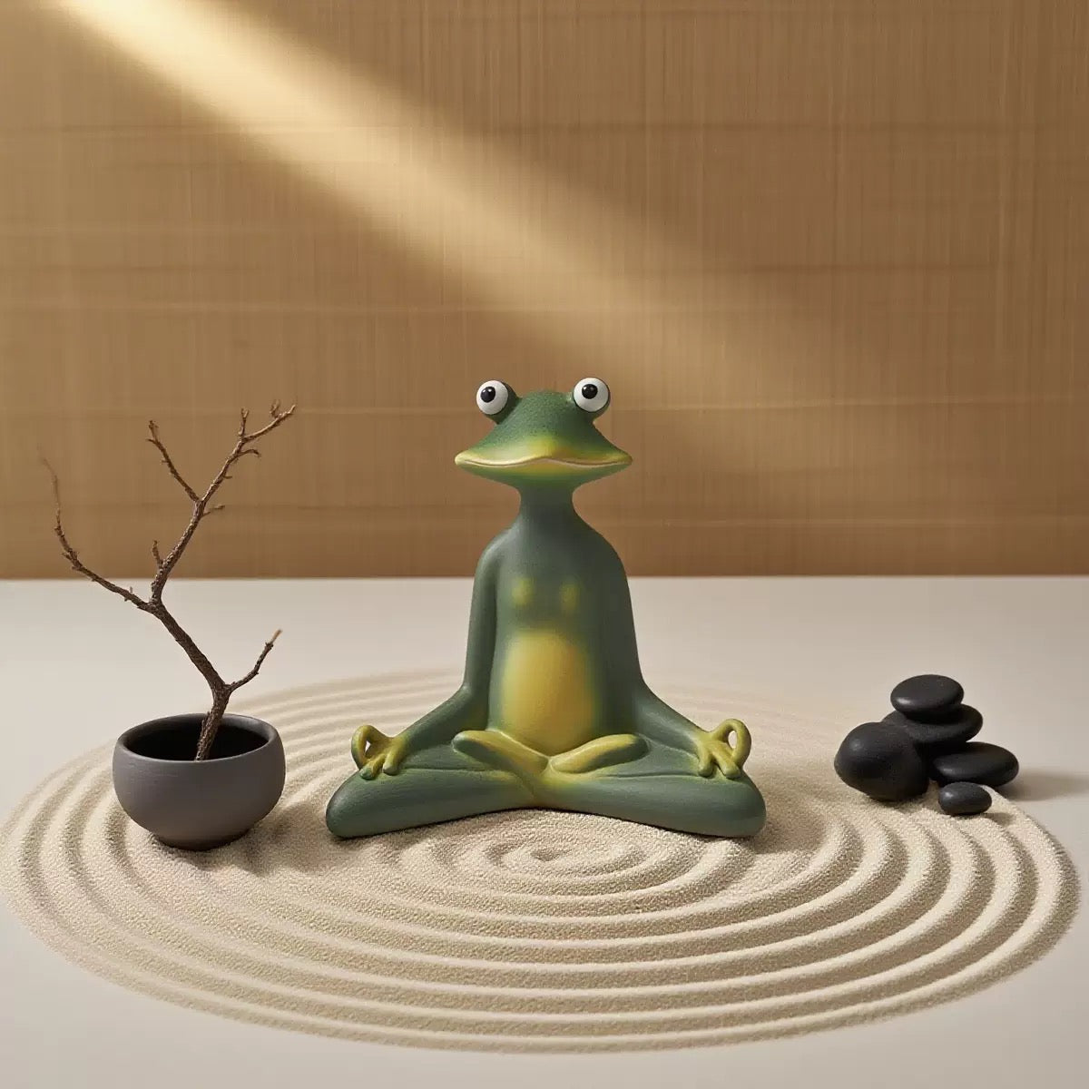 Cross-Border Hot Zen Home Decor | Meditation Yoga Frog Statue, Creative佛系 (Zen) Animal Ornament, Nordic-Style Desktop Decor & Gift