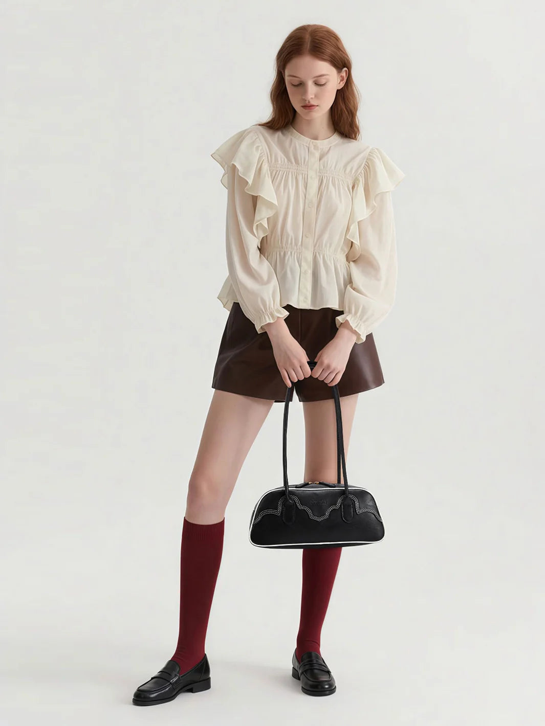 Evelyn Vegan Leather Baguette Bag