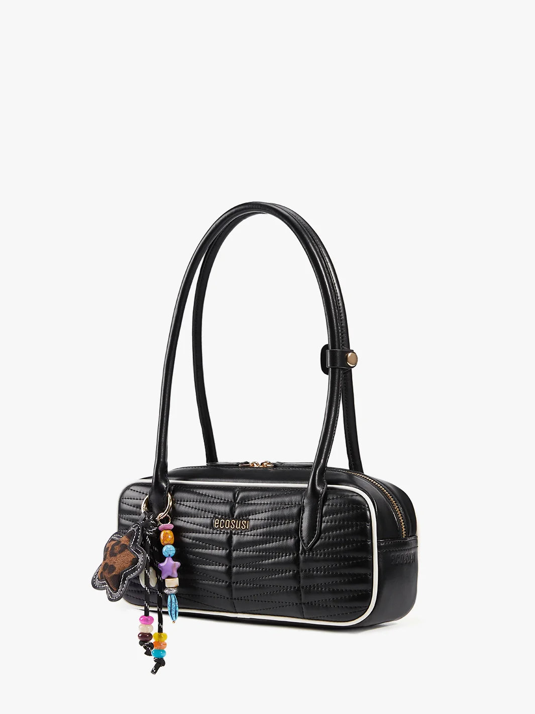 Elise Quilted Vegan Leather Baguette Bag