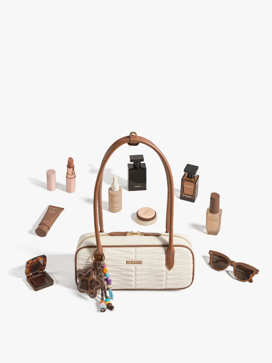 Elise Quilted Vegan Leather Baguette Bag