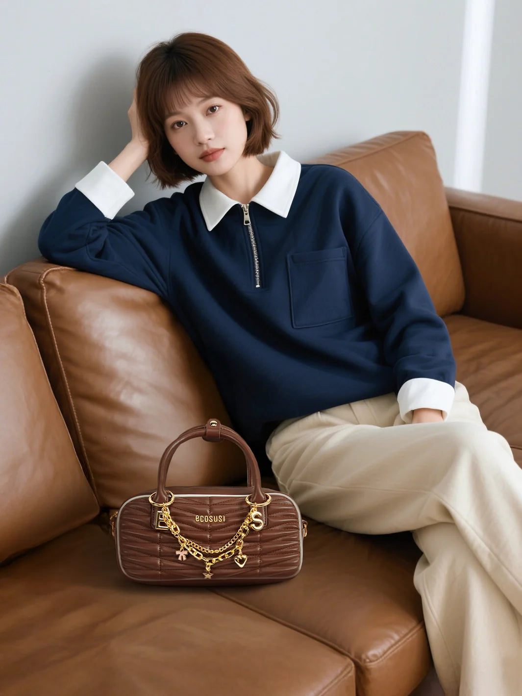 Claire Quilted Vegan Leather Pillow Bag