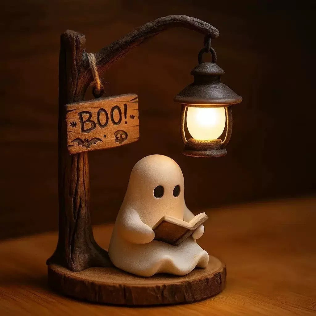 Halloween Hot Item | Retro Ghost Reading Lamp with BOO Sign, Creative Festival Ambient Light, Cross-Border Bestseller